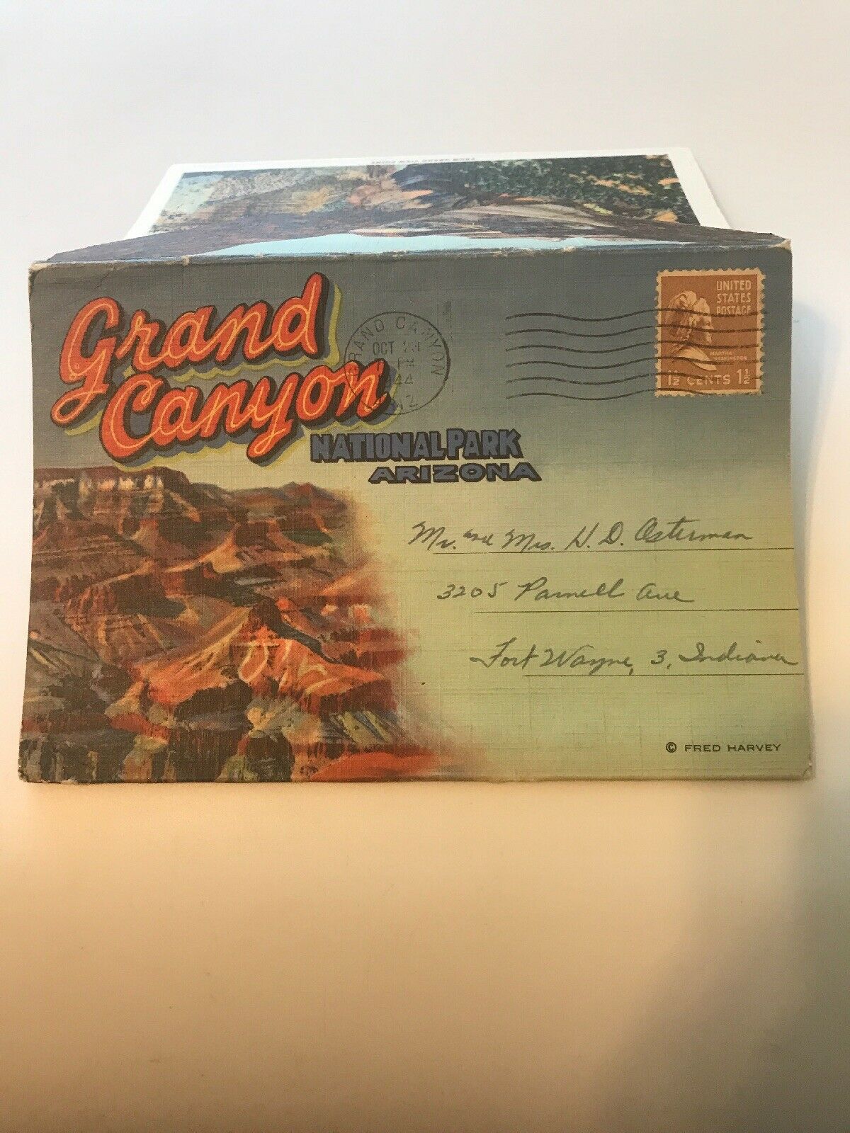 Postcard 18 Linen Card Booklet Book Grand Canyon National Park AZ
