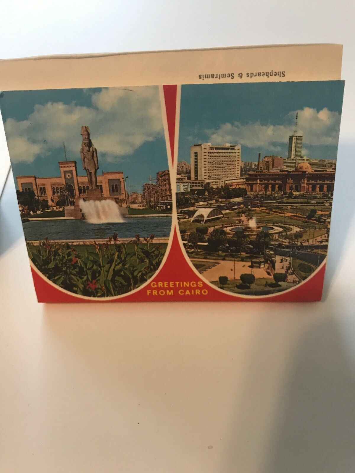 7 Mini Souvenir Postcard Greetings from Cairo Egypt Hilton El Borg Hotel