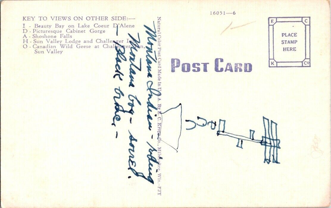 Postcard Post Card Greetings From Idaho Winter Skiing