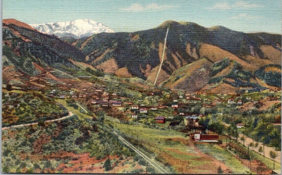 Postcard Divided Back Unposted Manitou Spring Incline Pikes Peak Colorado