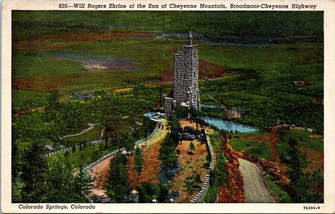 Postcard Post Shrine Of The Sun Cheyenne Mountain Broadmoor-Cheyenne Highway