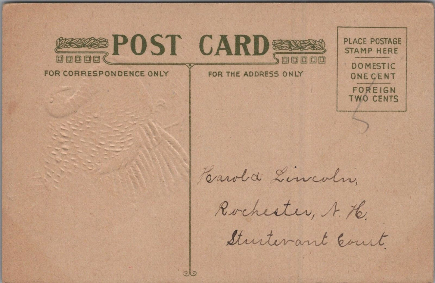 Vintage Thanksgiving Postcard Holiday Day Turkey Unposted