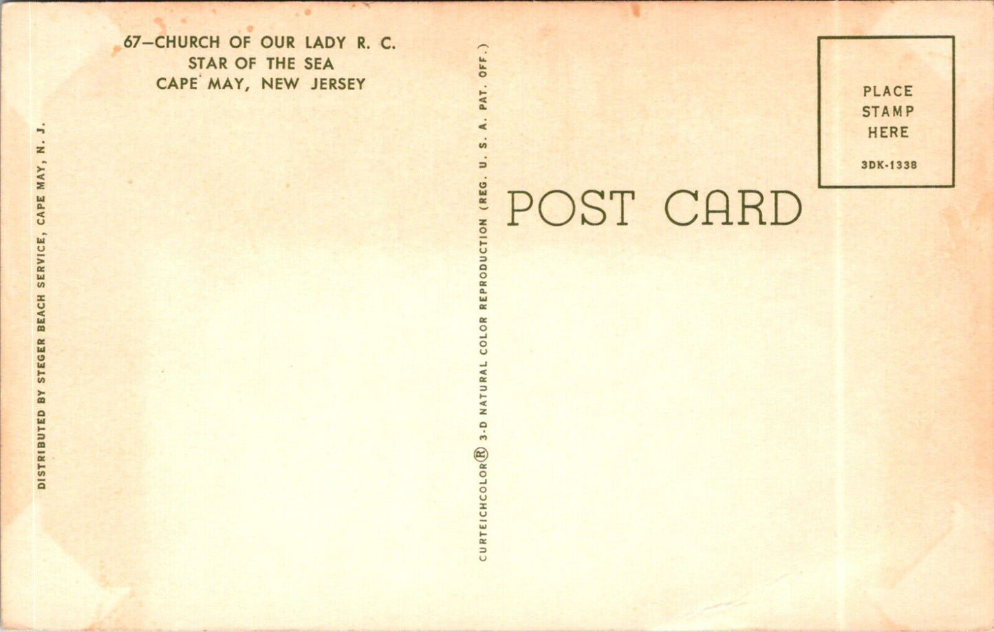 Postcard Church Of Our Lady R.C Star Of The Sea Cape May New Jersey