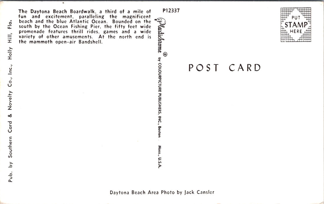 Vintage Postcard The Daytona Beach Boardwalk Florida United States Unposted