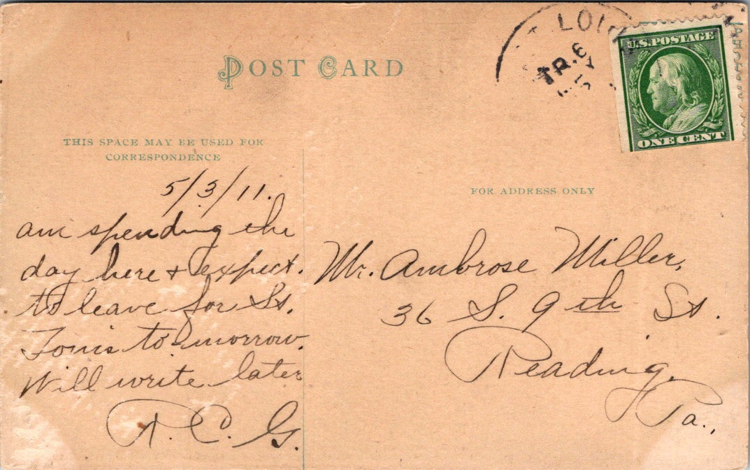 Vintage Postcard Post Office Building Springfriend Illinois United States Posted