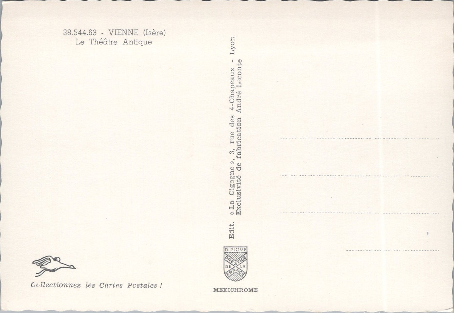Vintage Postcard The Ancient Roman Theatre Vienne Isere France Unposted