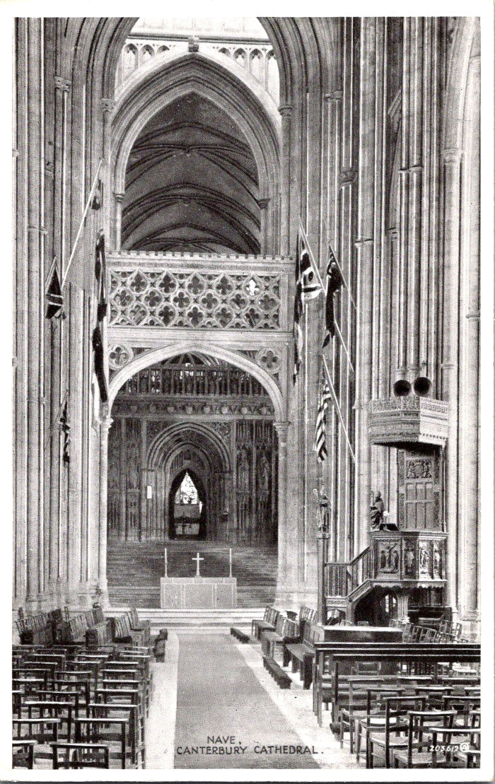 Vintage Postcard The Nave Canterbury Cathedral England United Kingdom Unposted '
