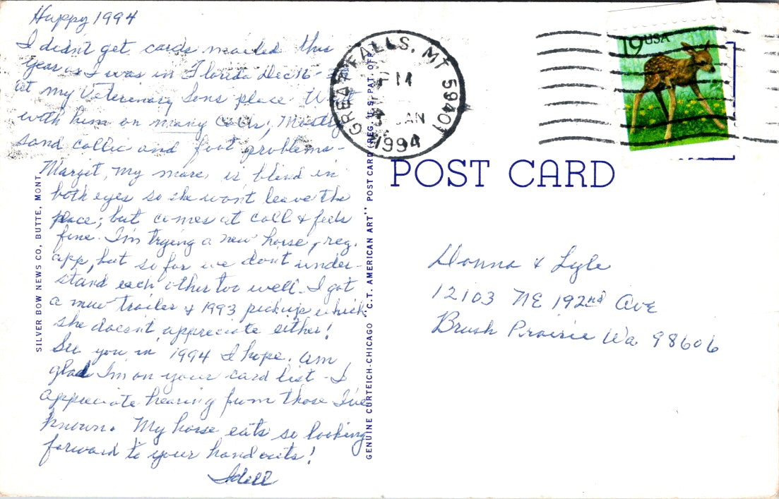 Vintage Postcard Montana School Of Mines Butte United States Posted 1994