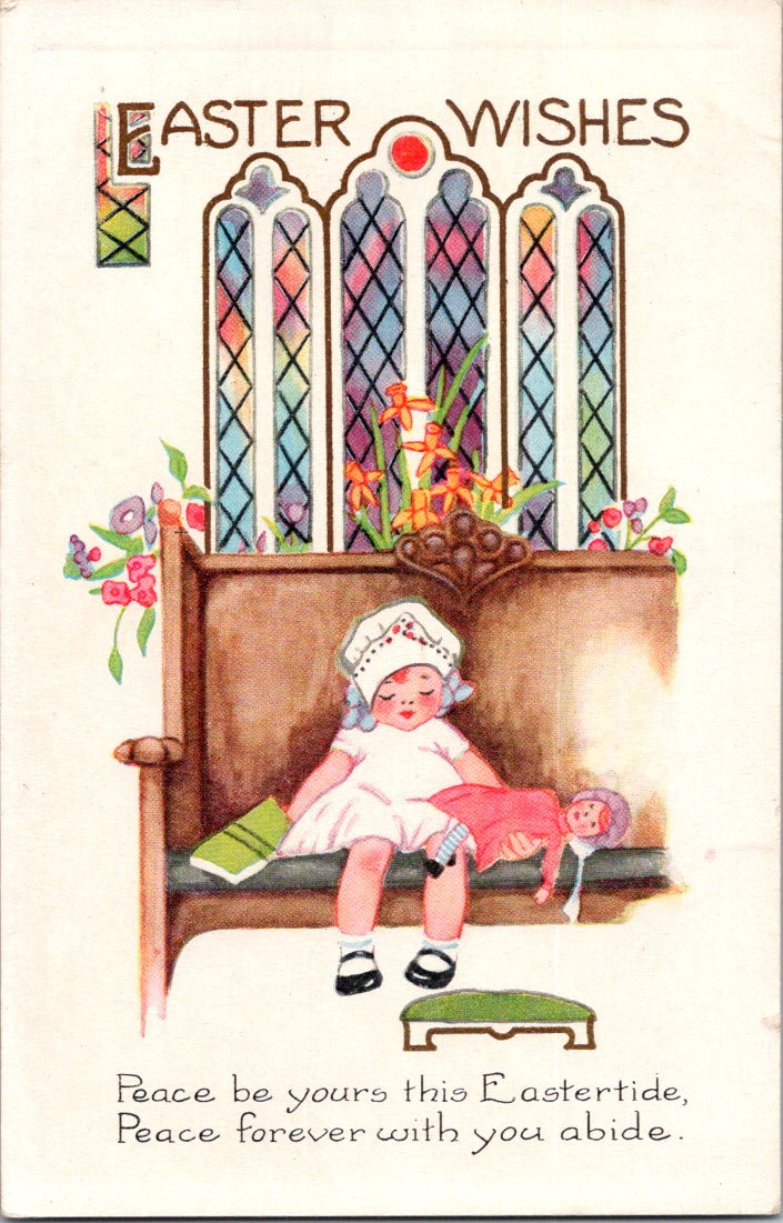 Vintage Postcard Peace Be Yoours This Easter Tide Easter Wishes Unposted