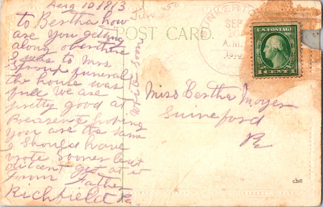 Vintage Postcard Flowers To Greet You Posted 1915 US Postage One Cent