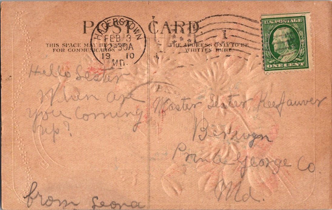 Vintage Postcard Flowers Kindest Regards Greetings Posted 1910 One Cent
