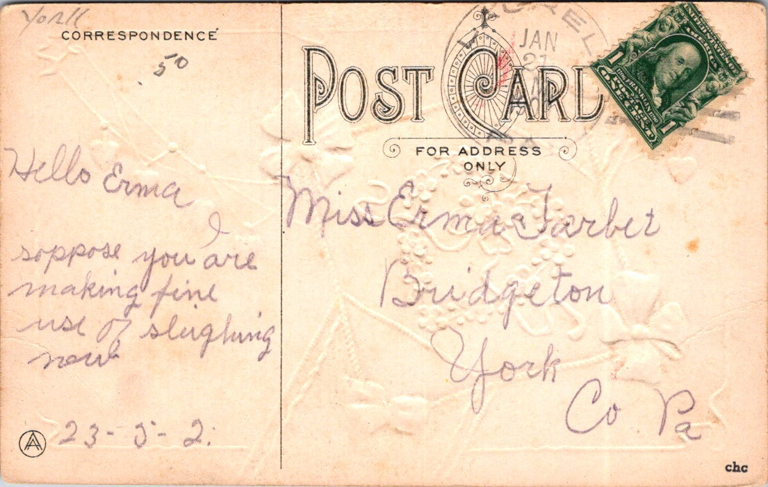 Vintage Postcard Fond Remembrance Posted US One Cent