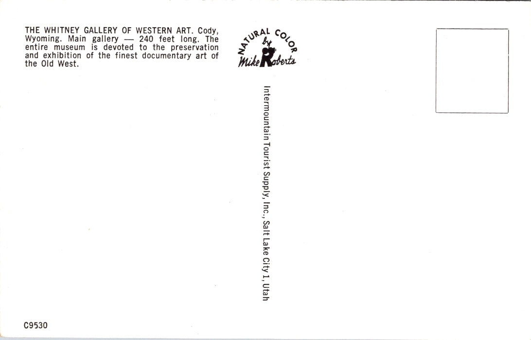 Vintage Postcard The Whitney Gallery Of Western Art Cody Wyoming Unposted
