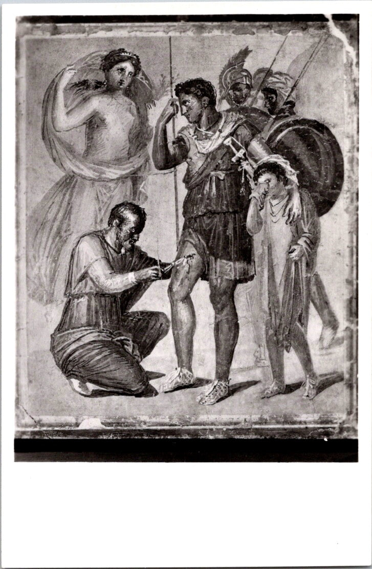 Vintage Postcard Wounded Enea Naples National Archaeological Museum Italy