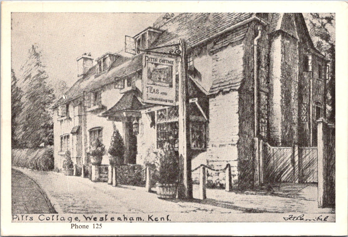 Vintage Postcard Pitt's Cottage Westerham Kent England United Kingdom Unposted