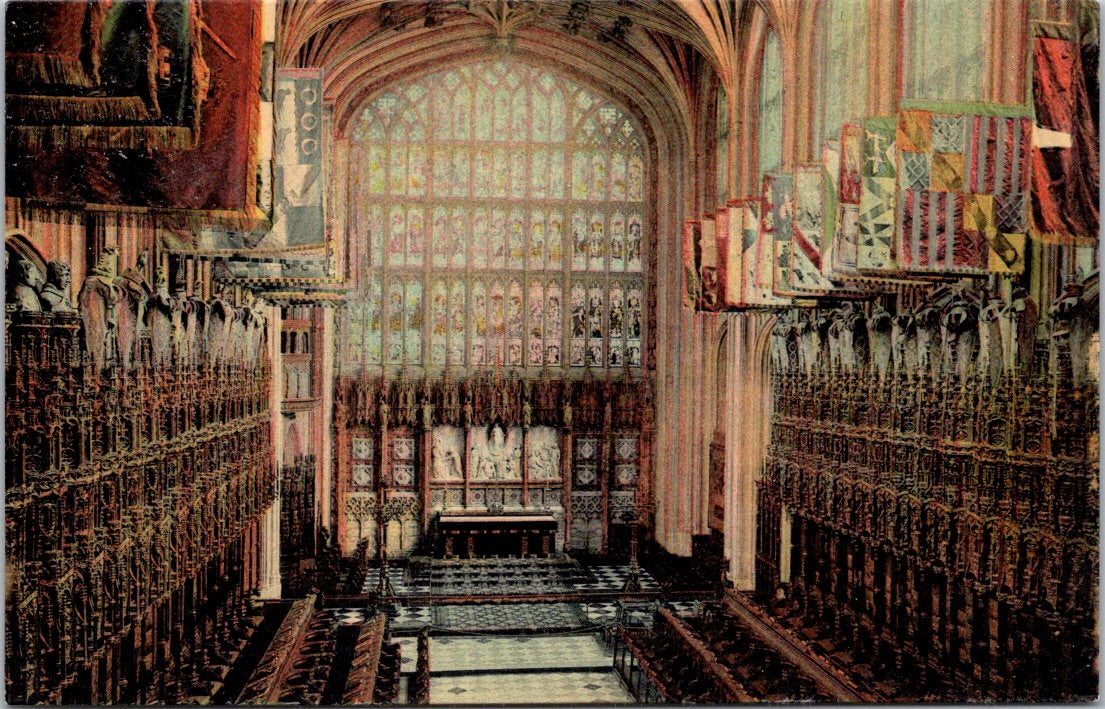 Vintage Postcard The Choir Saint Georges Chapel Windsor England Unposted