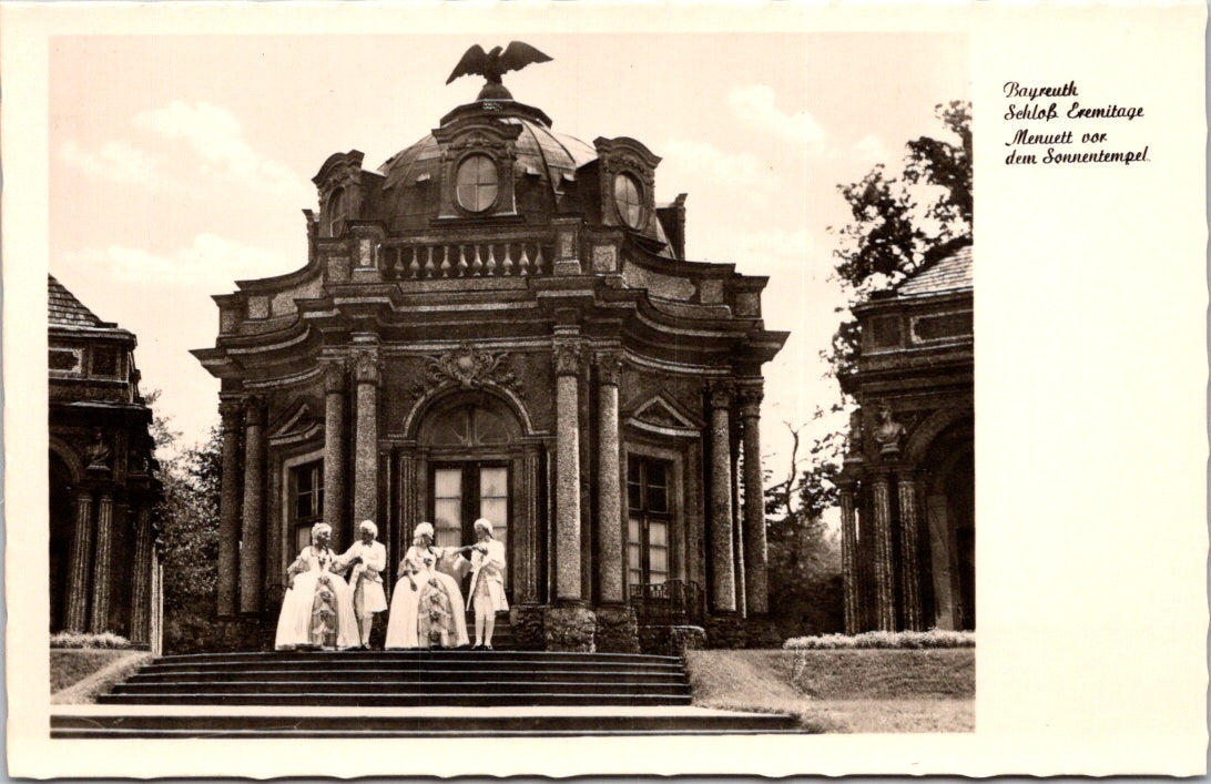 Vintage Postcard Schloss Bayreuth Minute Before The Sun Temple Germany Unposted
