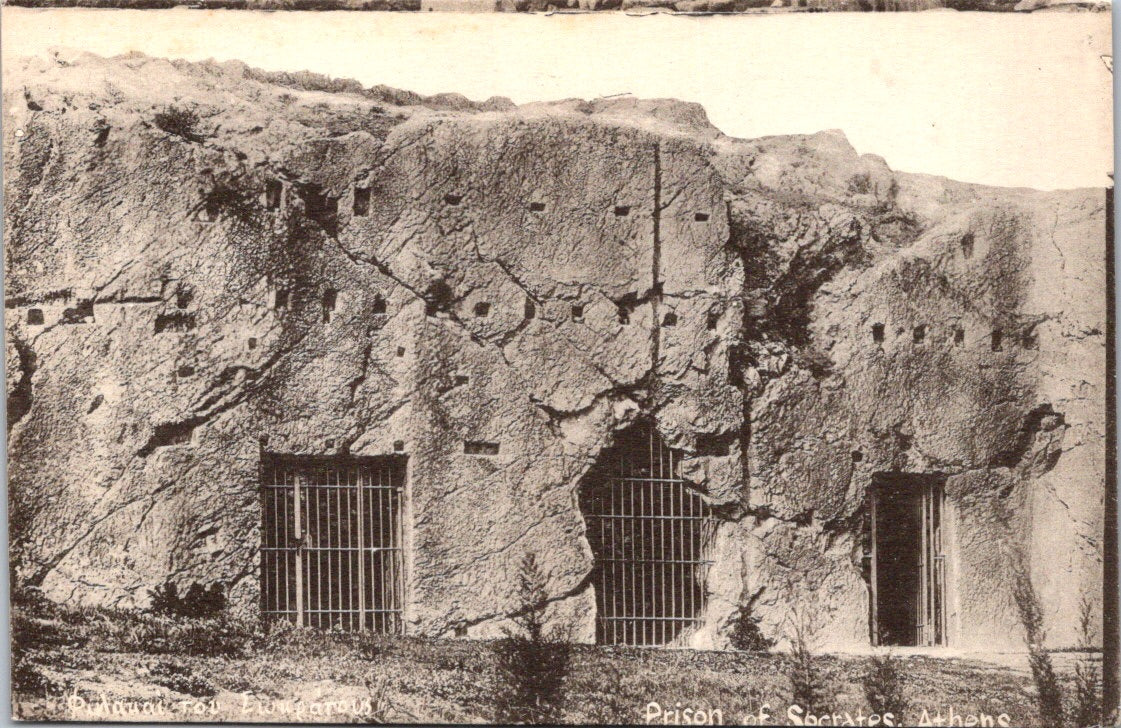 Vintage Postcard Prison Of Socrates Athens Greece Historical Landmark Unposted