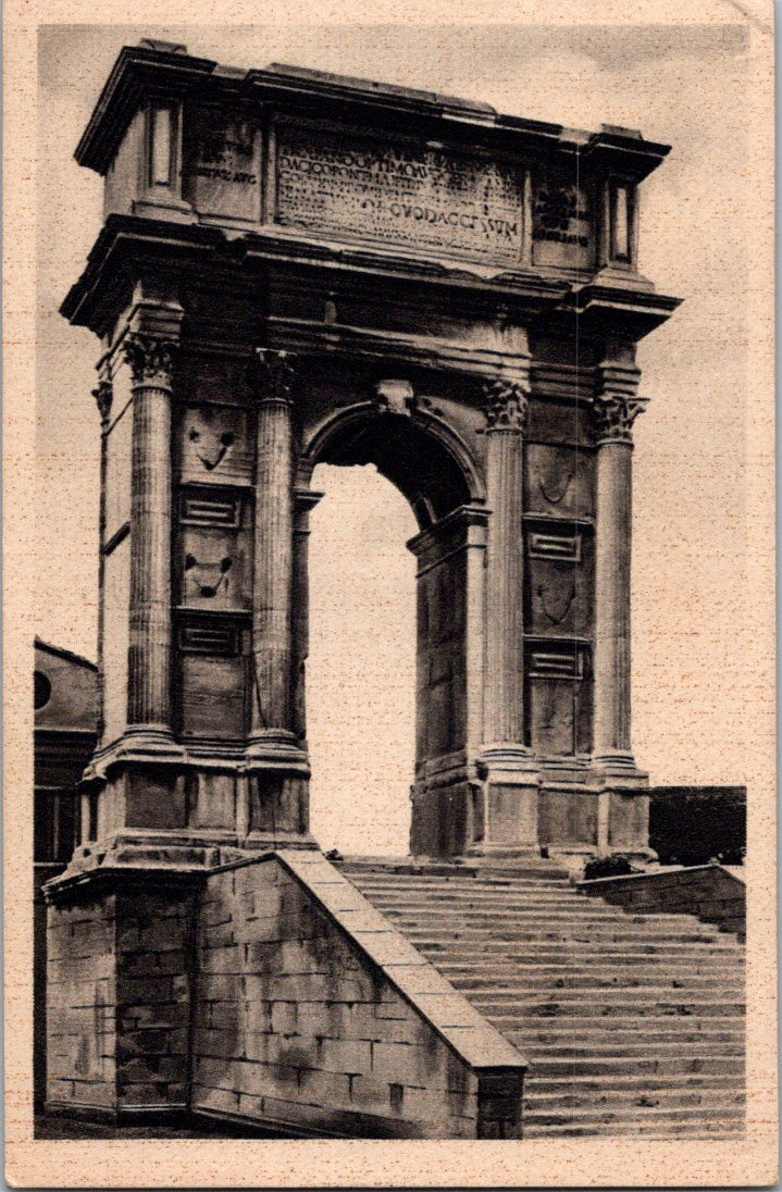 Vintage Postcard Roman Triumphal Arch Of Trajan Ancona Italy Unposted