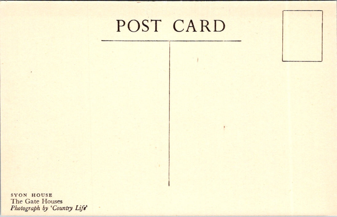 Vintage Postcard The Gate Houses Syon House England United Kingdom Unposted