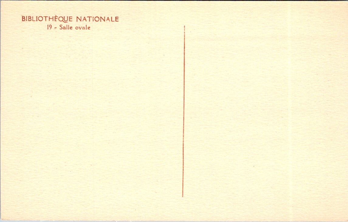 Vintage Postcard The Oval Room National Library Paris France Unposted