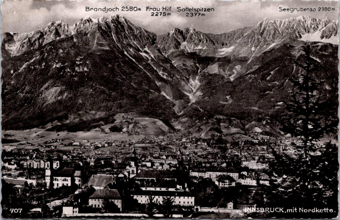 Vintage Postcard Innsbruck With The Nordkette Austria Unposted