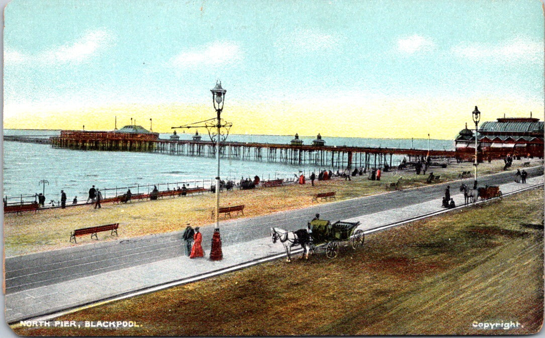 Vintage Postcard The North Pier Blackpool England United Kingdom Unposted