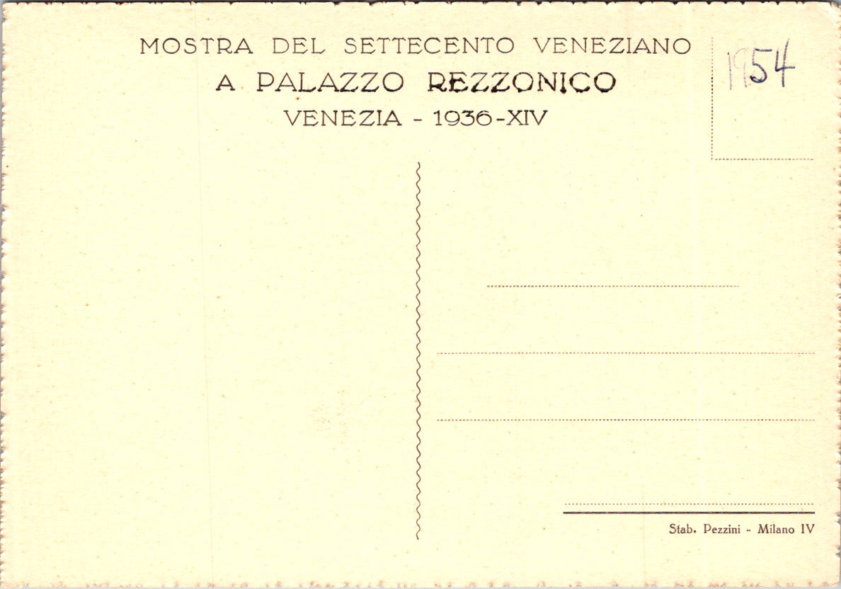 Vintage Postcard The Facade Exhibition Of The 18th Century Venice Italy Unposted