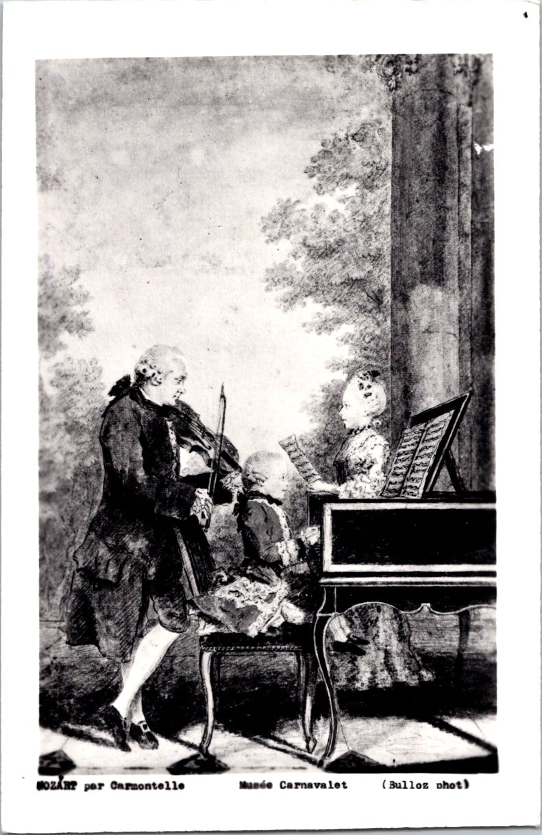 Postcard Vintage Portrait Of Mozart Carmontelle Carnavalet Museum Paris France