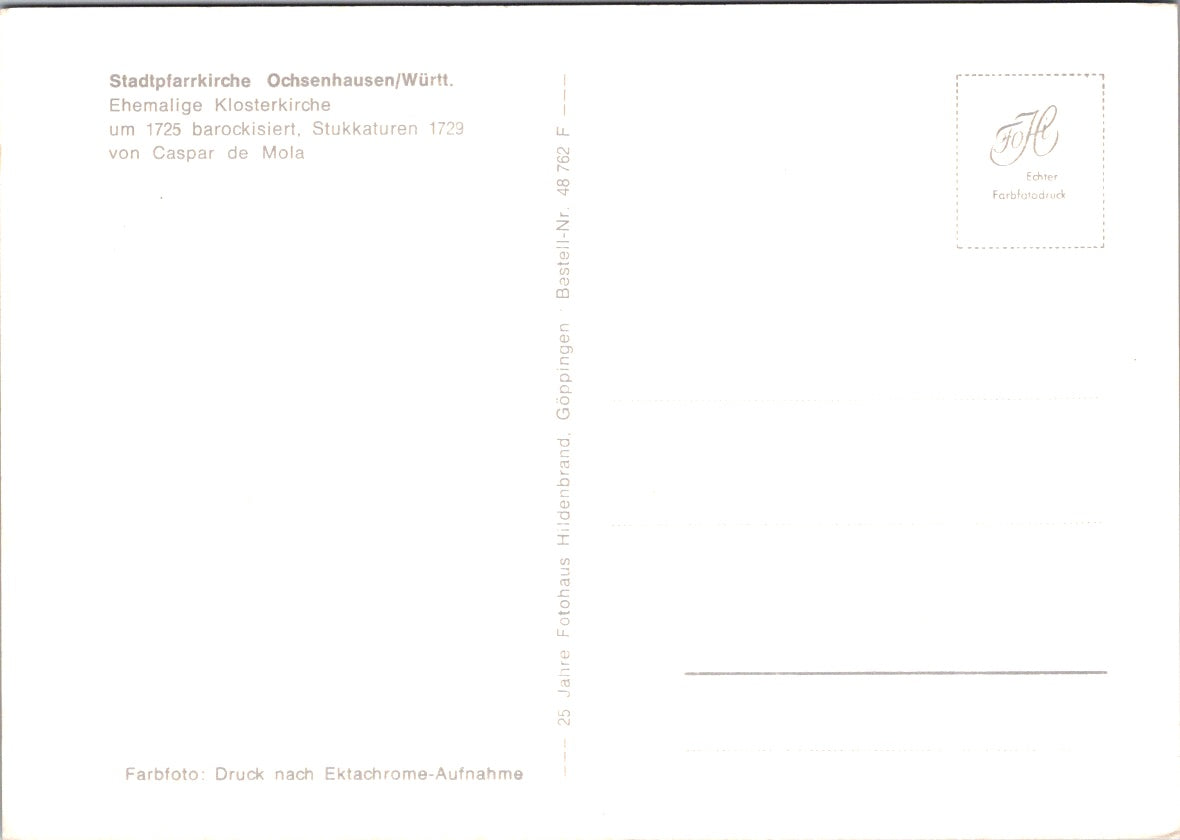 Vintage Postcard Former Monastery Church Oschenhausen Germany Unposted