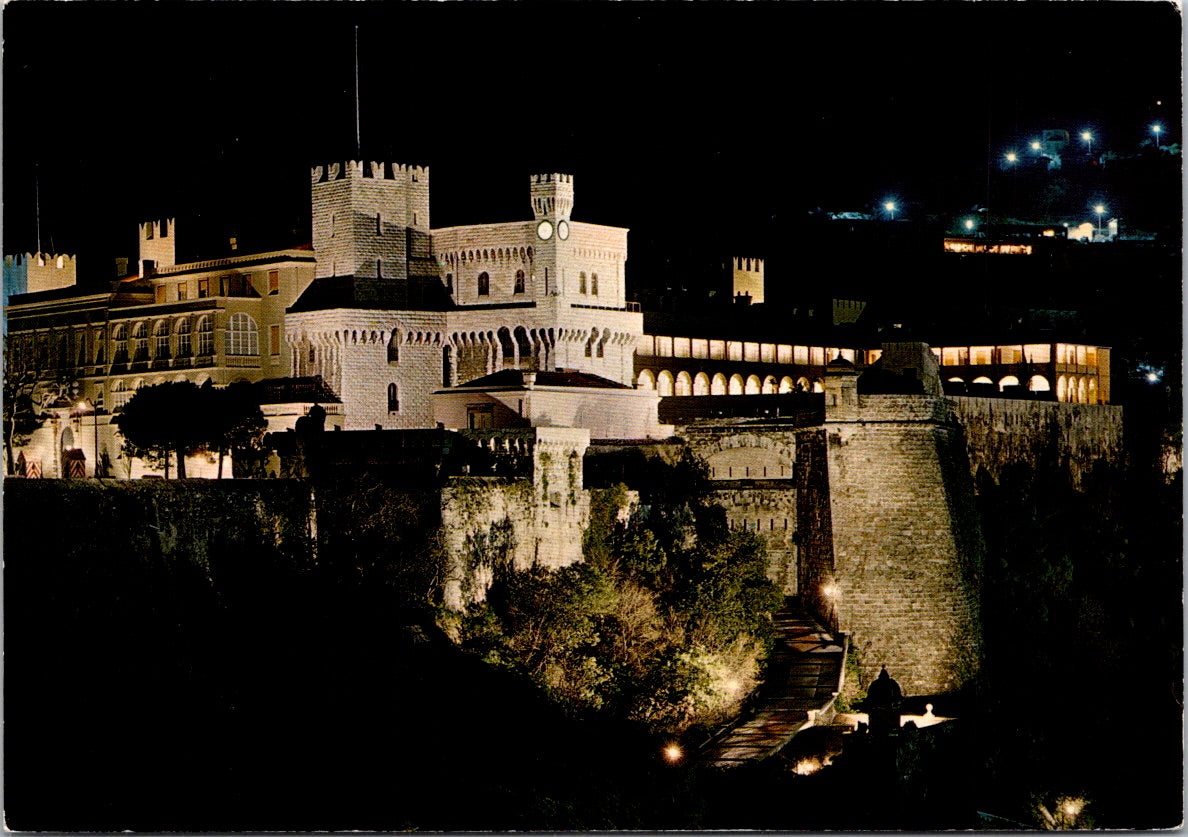 Vintage Postcard Illuminations Of The Princely Palace Principality Of Monaco