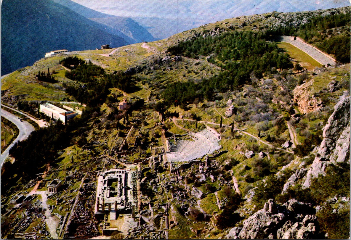 Vintage Postcard General View Of Delphi Greece Unposted
