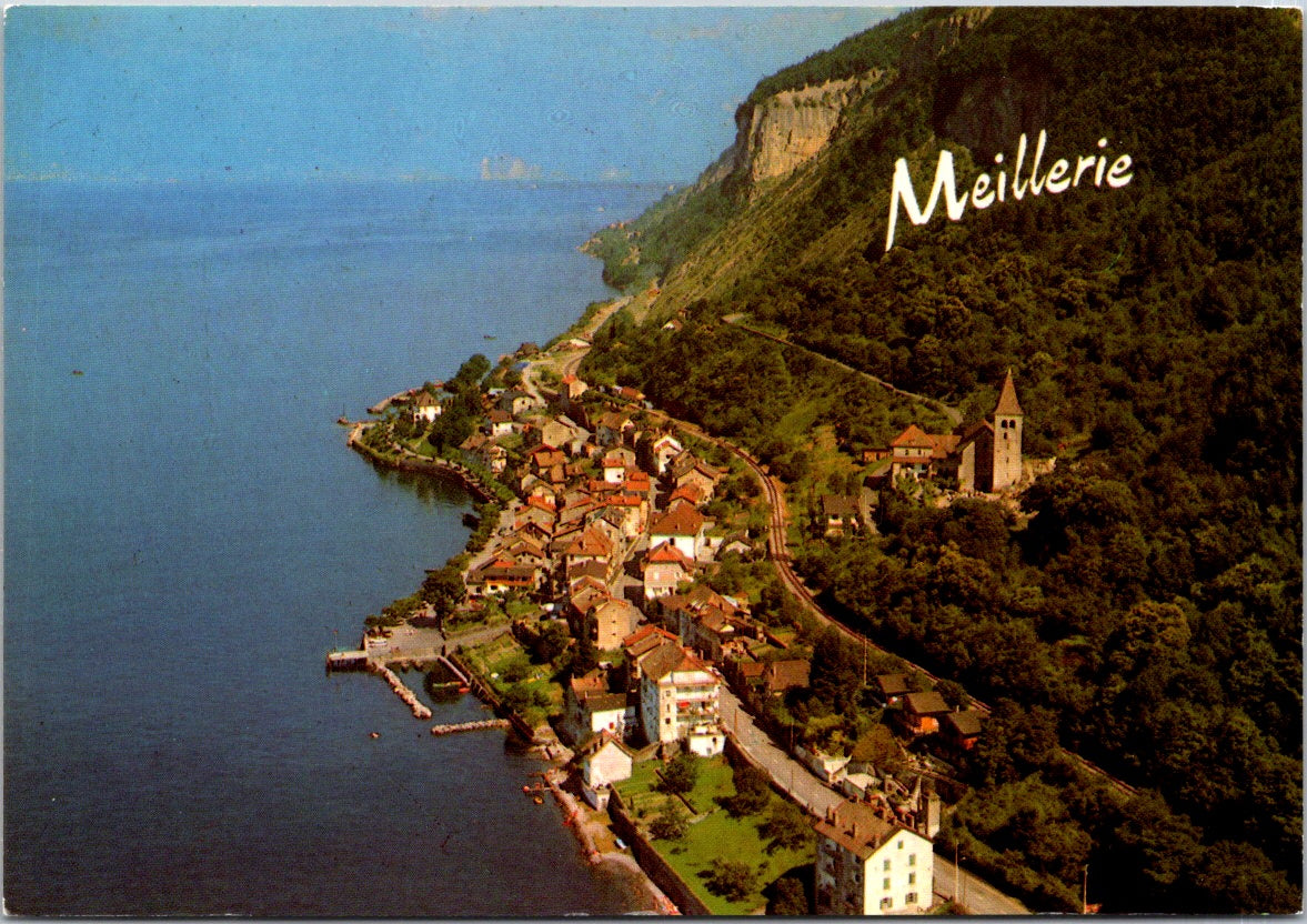 Vintage Postcard The Village and Lake Geneva Meillerie Haute Savoie France