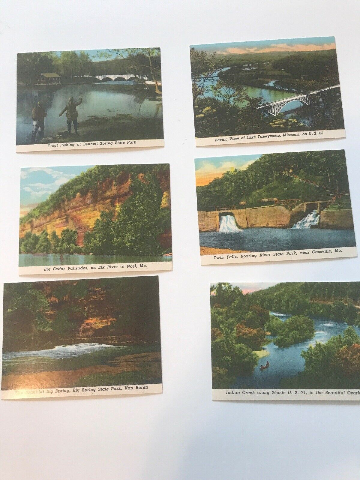 20 Mini Souvenir Postcards Views Photos Beautiful Missouri Ozarks ¢25