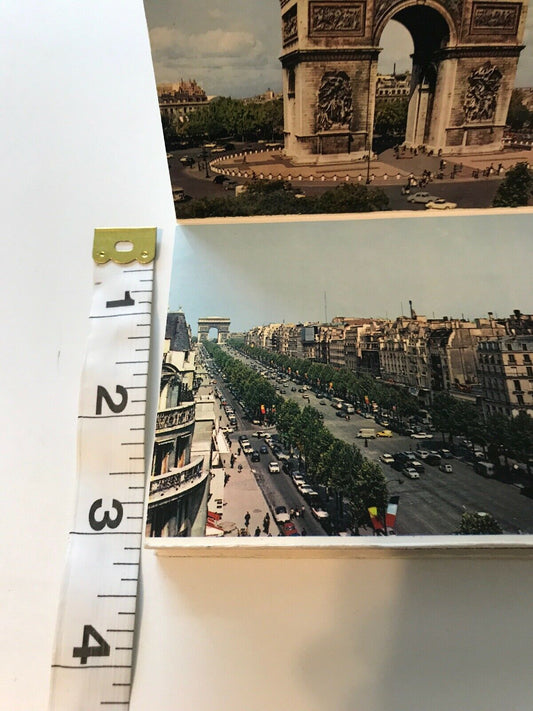 14 Mini Souvenir Postcard Photo Booklet Paris France Buildings People