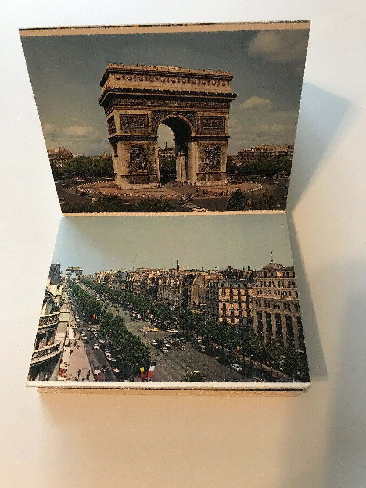 14 Mini Souvenir Postcard Photo Booklet Paris France Buildings People