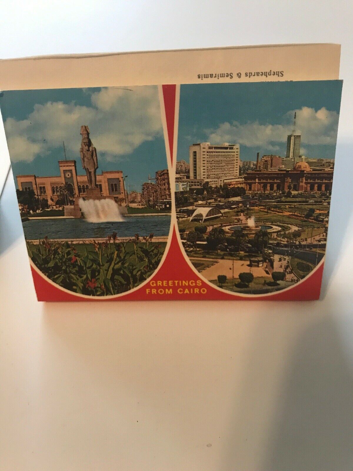 7 Mini Souvenir Postcard Greetings from Cairo Egypt Hilton El Borg  Hotel