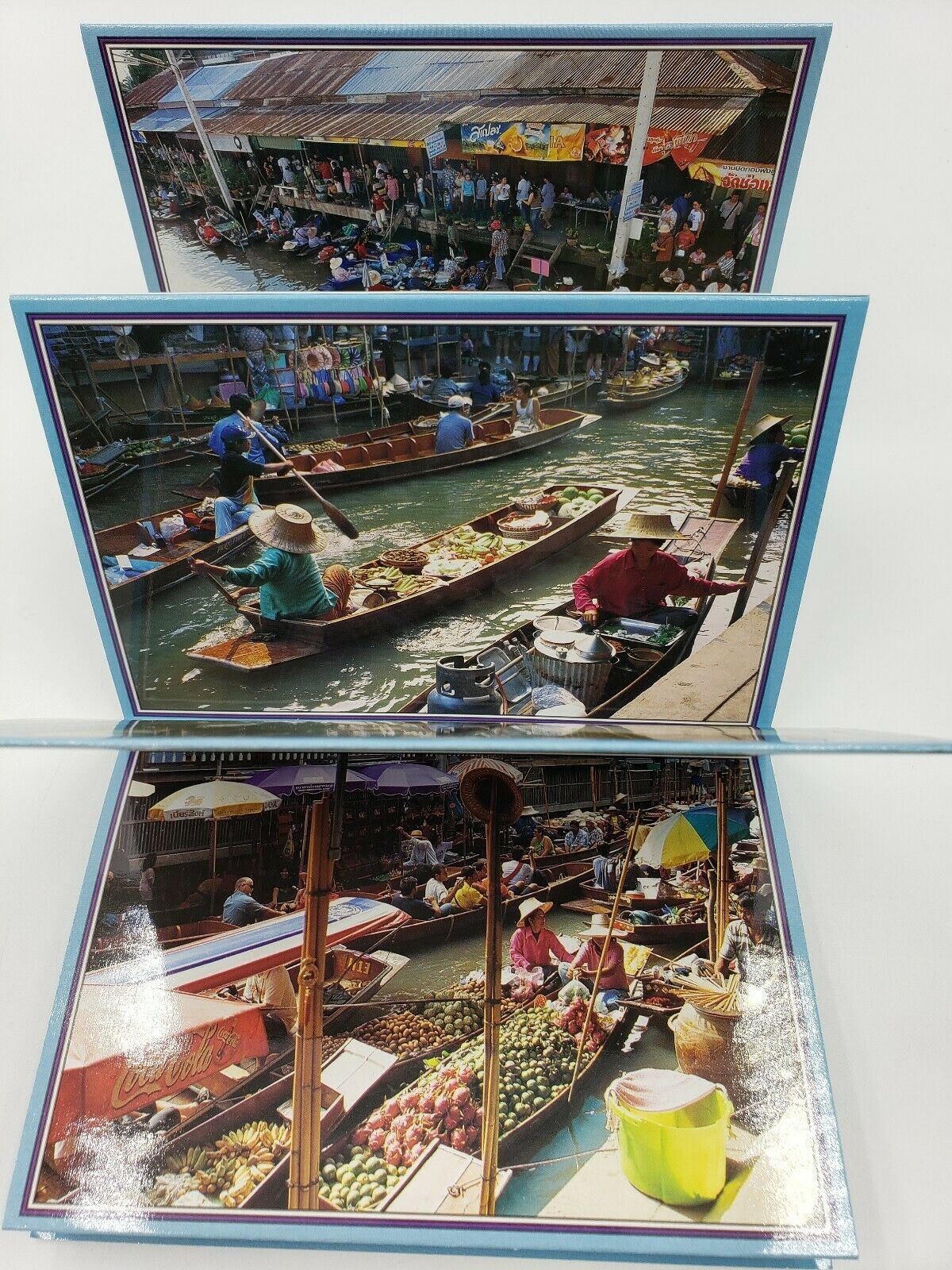 Postcard Post Card Land Smile Floating Market Damnernsaduak Ratchaburi Thailand