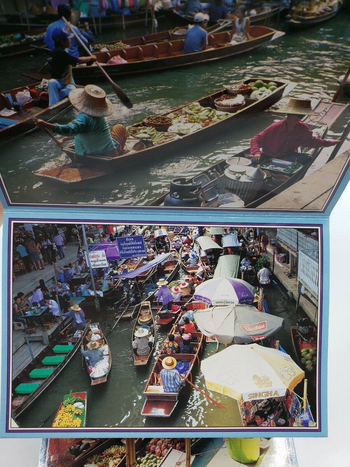 Postcard Post Card Land Smile Floating Market Damnernsaduak Ratchaburi Thailand