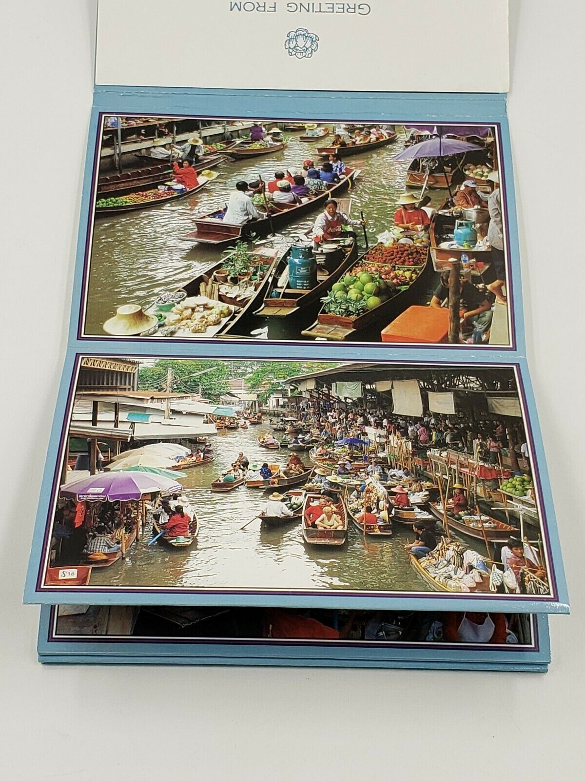 Postcard Post Card Land Smile Floating Market Damnernsaduak Ratchaburi Thailand