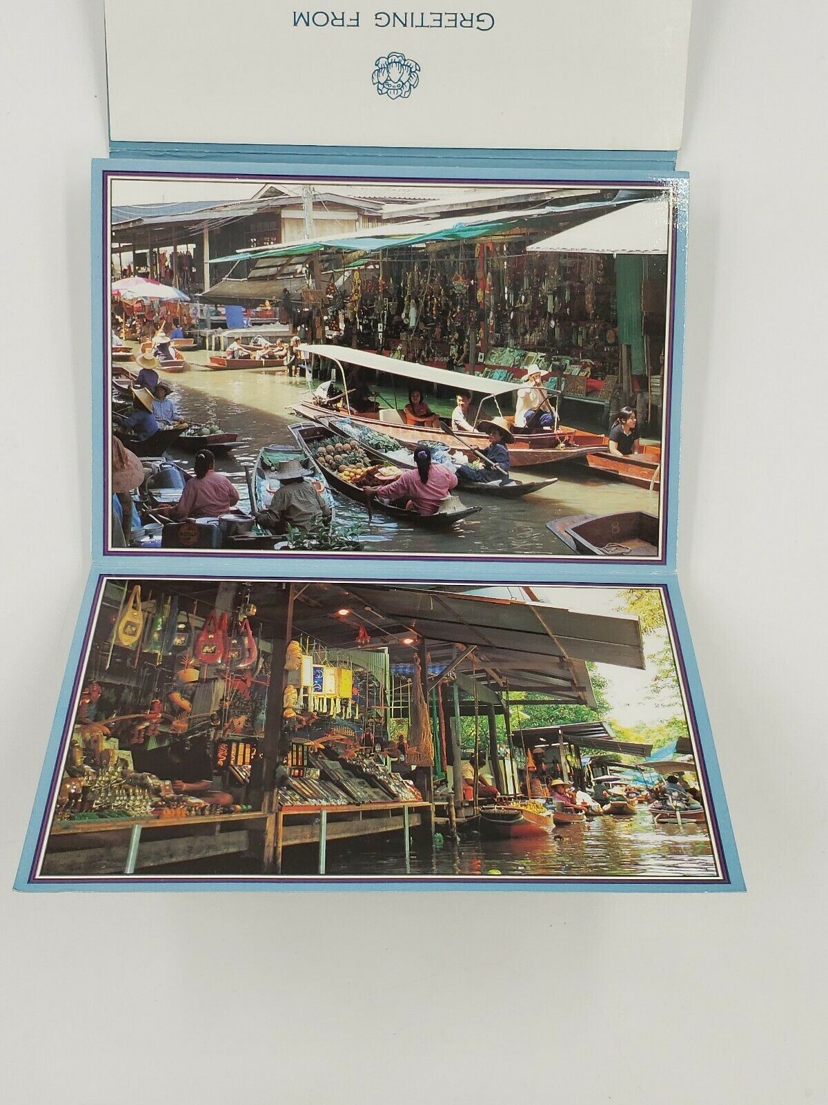 Postcard Post Card Land Smile Floating Market Damnernsaduak Ratchaburi Thailand