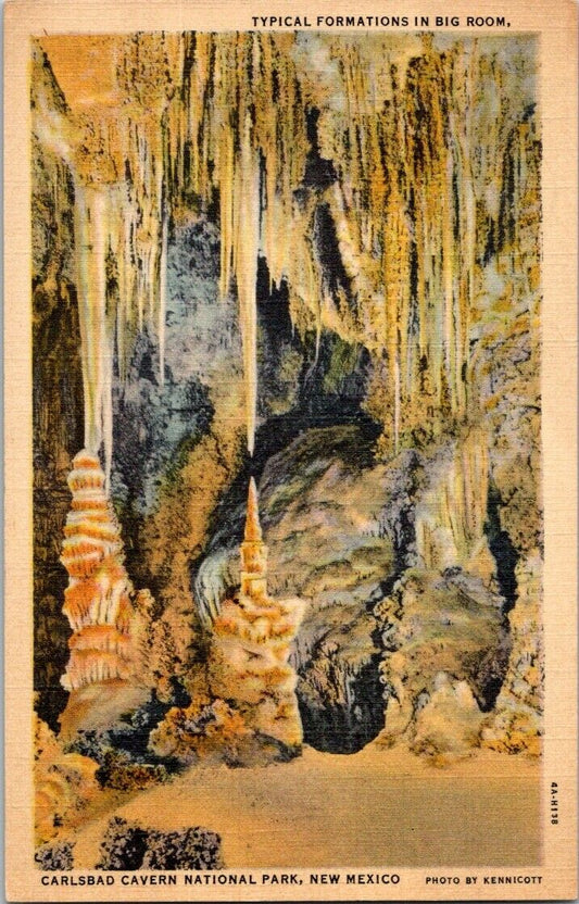 Postcard Post Card Carlsbad Cavern New Mexico Formations In Big Room Unposted