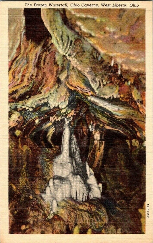 Postcard Post CardFrozen Waterfall Ohio Caverns West Liberty Unposted