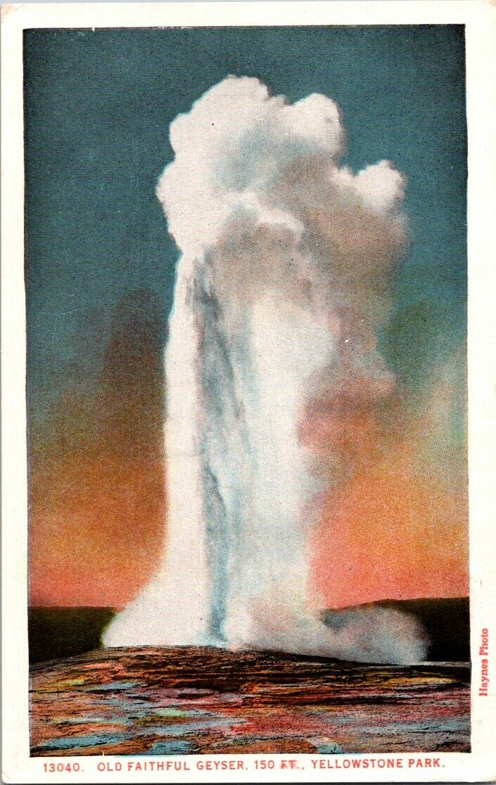 Postcard Post Card Old Faithful Geyser Yellowstone National Park