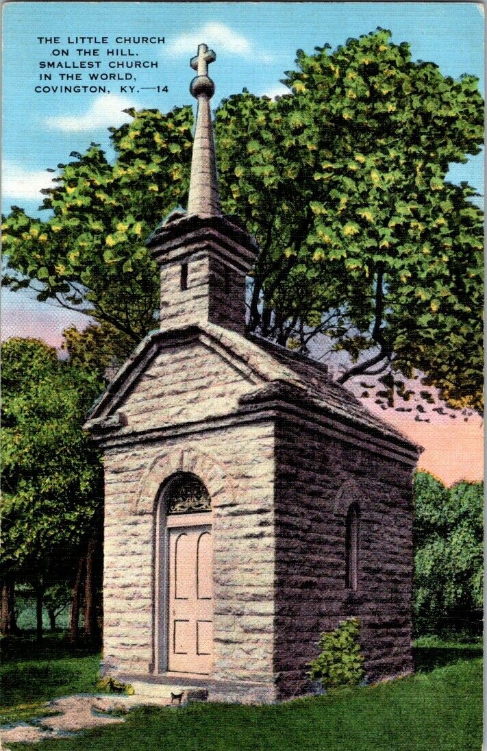 Postcard Post Card Little Church On The Hill Smallest Church Covington Kentucky