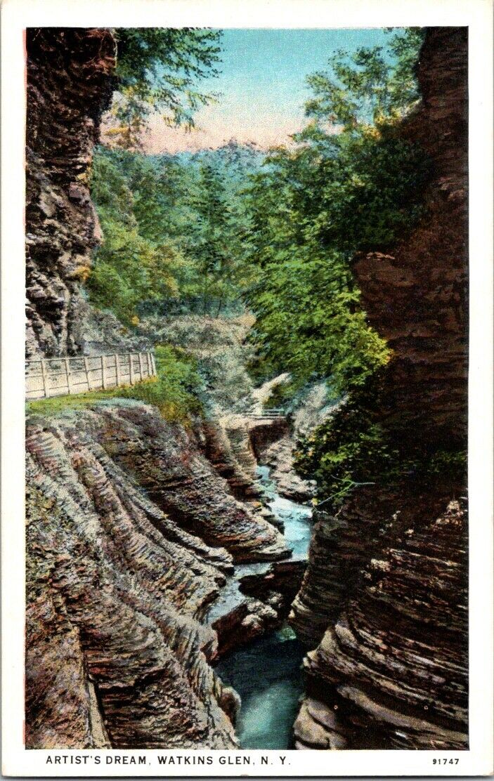 Postcard Post Card Watkins Glenn New York Artists Dream