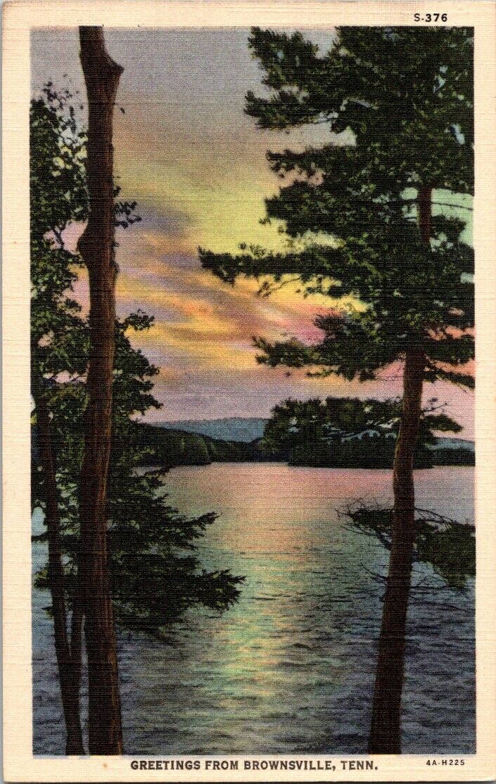 Postcard Post Card Brownsville Tennessee Lake Sunset Unposted