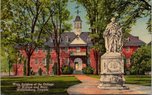 Postcard Post Card Wren Building College of William & Mary Williamsburg Virginia