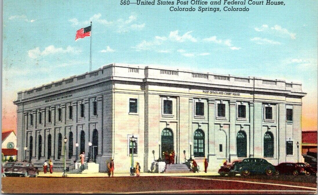 Postcard Post Card Post Office Court House Colorado Springs Colorado Unposted