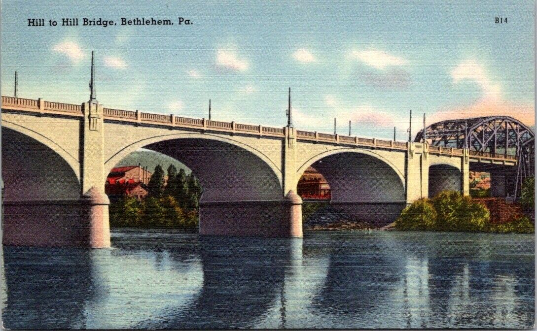 Postcard Divided Back Unposted Hill Bridge Bethlehem Pa